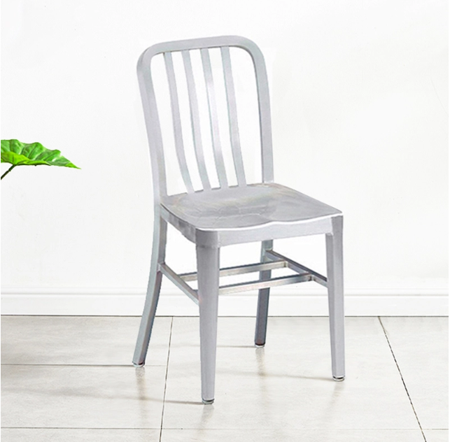 Aluminum Dining Navy Chair
