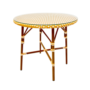Customized Garden Yellow Glass Table